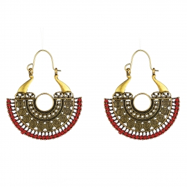 European and american explosive earrings bohemian ethnic style exaggerated earrings hot-selling alloy wire-wound woven earrings