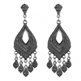 New ethnic style earrings jewelry creative personality exaggerated alloy earrings aliexpress hot street tassel earrings