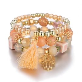 European and american cross-border jewelry is simple, hand string, palm tassel pendant, multi-layer and multi-circle tassel temperament bracelet