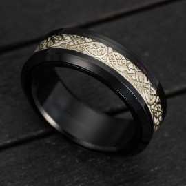 European and american hot style mens turning luminous dragon ring decompression turning ring jewelry