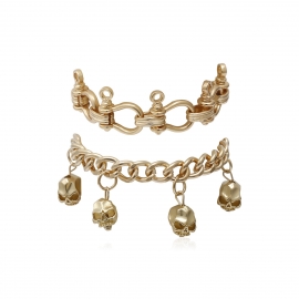 European and american cross-border jewelry, retro punk snake bone chain, wild bracelet, personality geometric multilayer chain simple bracelet