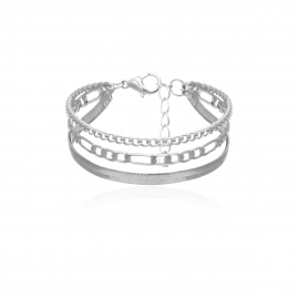 European and american cross-border jewelry, creative retro punk thick chain bracelet, personalized handmade twist chain geometric combination bracelet