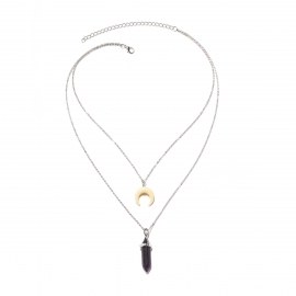 European and american cross-border jewelry, retro ethnic style multi-layer suit, korean style simple crystal pendant, clavicle necklace