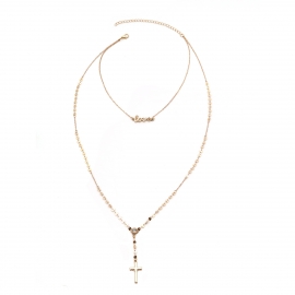 European and american cross-border jewelry simple and fashionable european style personality item letter love copper sequin flashing diamond necklace women