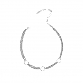 European and american cross-border jewelry, simple street style fashion items, geometric copper circle multilayer clavicle necklace