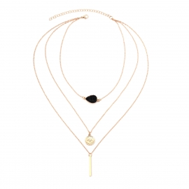 European and american cross-border jewelry retro ethnic style exaggerated multi-color multi-layer necklace set