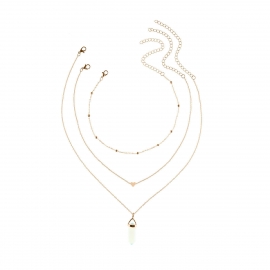 European and american cross-border jewelry fashion trend street style necklace copper star crystal pendant multilayer necklace