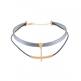 European and american cross-border jewelry fashion all-match element necklace imitation leather multi-layer necklace necklace female