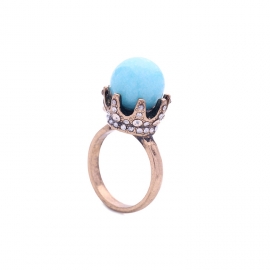 Vintage diamond crown ring european and american fashion customer jewelry manufacturers wholesale synthetic stone ladies alloy ring