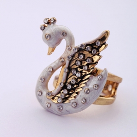European and american fashion jewelry wholesale, diamond alloy bird ring for ladies