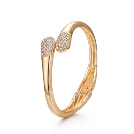 New cross-border jewelry minimalist double-head water drop diamond gold-plated bracelet womens european and american popular wild bracelet bracelet