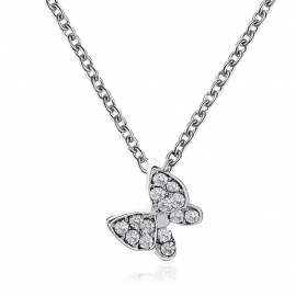 Fashion small fresh and sweet style ladies diamond butterfly pendant necklace