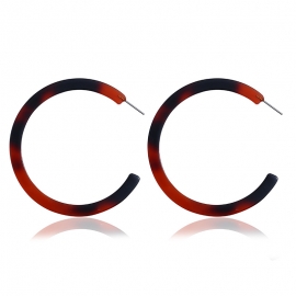 European and american simple fashion creative geometric earrings amazons explosive acrylic acetate plate leopard print c-shaped earrings