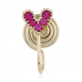 Design feeling cold wind personality jewelry korean version of simple no pierced diamond ear bone clip 14k real gold love earrings