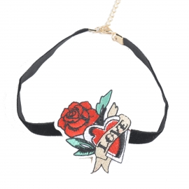 European and american jewelry fashion personalized embroidery necklace, short rose necklace, simple necklace, accessories, explosive products