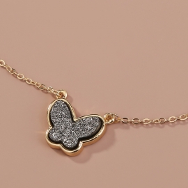 European and american foreign trade hot-selling accessories, creative design, multi-color crystal cluster butterfly necklace, fashionable all-match necklace