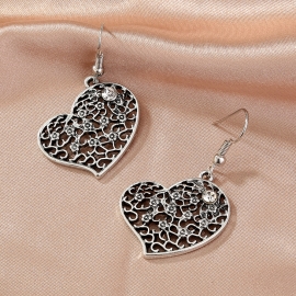 European and american cross-border golden sky carved earrings simple retro clan style flower leaf love stud earrings female