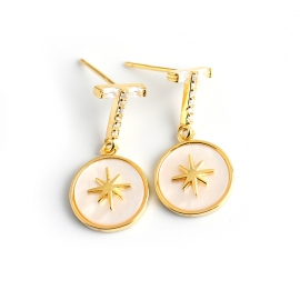 Fashionable personalized diamond bessel stone s925 sterling silver earring stud earrings