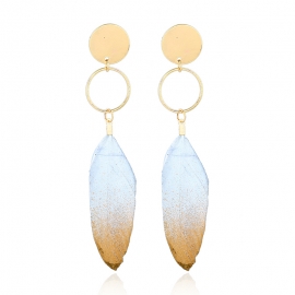 Bohemian long feather pendant earrings european and american fashion earrings