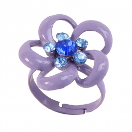 European and american plum alloy ring crystal ring adjustable jewelry
