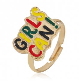 European and american simple alphabet alloy ring fashion opening adjustable bracelet index finger ring