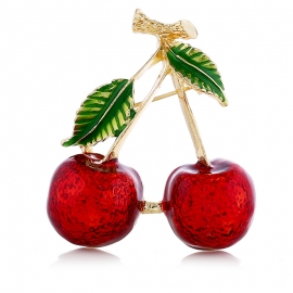 Womens suit accessories and jewelry cute and playful cherry drip brooch