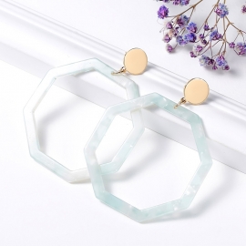 European and american cross-border big-name geometric polygon acetate plate earrings street beat earrings all-match female jewelry wholesale