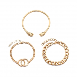 Simple and creative skull bracelet female personality punk metal chain wild bracelet