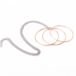 European and american jewelry, trendy personality, fashionable korean version, exaggerated metal large circle long wild necklace