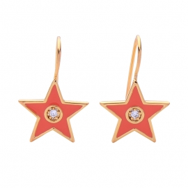 Minimalism zircon diamond enamel drip oil geometric small star earrings female japanese and korean fashion earrings