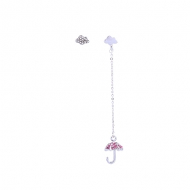 Creative diamond-studded cloud umbrella asymmetrical earrings female temperament korean wild earrings