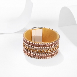 Source bohemian wide bangle bracelet national style chain luxury diamond bracelet