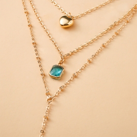 European and american cross-border jewelry a love heart cross zircon pendant multi-layer necklace