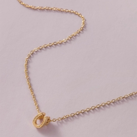 Fashion simple style ladies u-shaped horseshoe pendant necklace