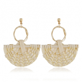 Bohemian fashion exaggerated all-match earrings hand-woven fan-shaped geometric earrings explosion recommended