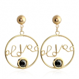 Fashion new creative trend earrings wild street style temperament alloy love shaped earrings female factory direct sales