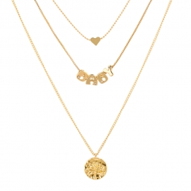 European and american fashion hot-selling necklace baby letter metal tree of life round pendant necklace heart-shaped clavicle chain