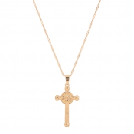 Cross-border sources european and american hip-hop metal cross pendant accessories water wave chain simple wild necklace female trend