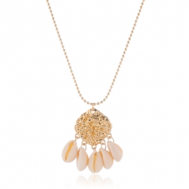 Bohemian shell hollow ocean wind multilayer necklace sweater chain