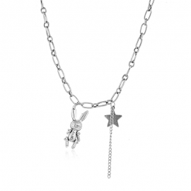 Harajuku style fashion trend clavicle chain simple temperament wild rabbit star pendant necklace