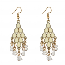 New european and american earrings, alloy rice beads, clan style exaggerated earrings, jewelry manufacturers wholesale earrings