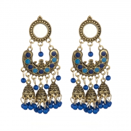 Middle east hot sale exotic style dripping oil color retro cross-border bells indian style earrings jewelry