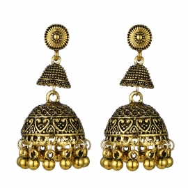 European and american retro alloy bells long tassel earrings indian style personalized fashion carved earrings earrings