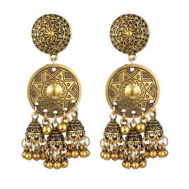 Creative european and american retro ethnic style earrings female bohemian round bell earrings fashion earrings