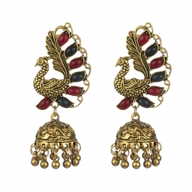 Cross-border exclusive earrings, retro ethnic style phoenix bell earrings jewelry, travel souvenir earrings, earrings wholesale