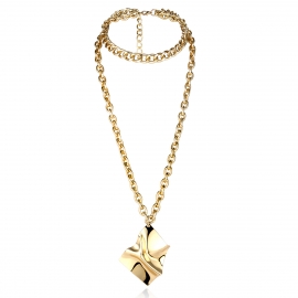 European and american cross-border jewelry metal exaggerated geometric embossed necklace female punk retro five-pointed star thick chain necklace