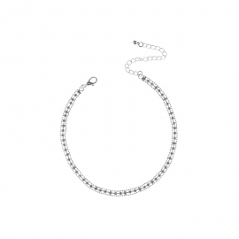 European and american cross-border jewelry, diamond-studded new fashion trendy womens necklace, copper bead row diamond clavicle necklace