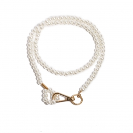 European and american cross-border jewelry, wild handmade beaded geometric necklace, personalized imitation pearl long single-layer temperament necklace