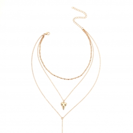 European and american cross-border jewelry fashion simple and versatile multi-layer pendant personality simple shark tooth pendant necklace