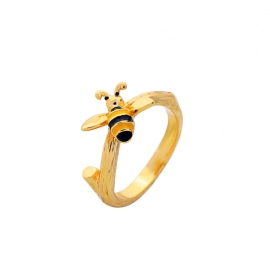 Simple dripping oil mini bee ring female japanese and korean fashion wild forest ring